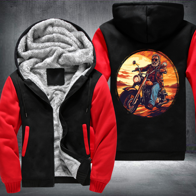 Grandpa Ride Motorcycle Design Fleece Hoodies Jacket