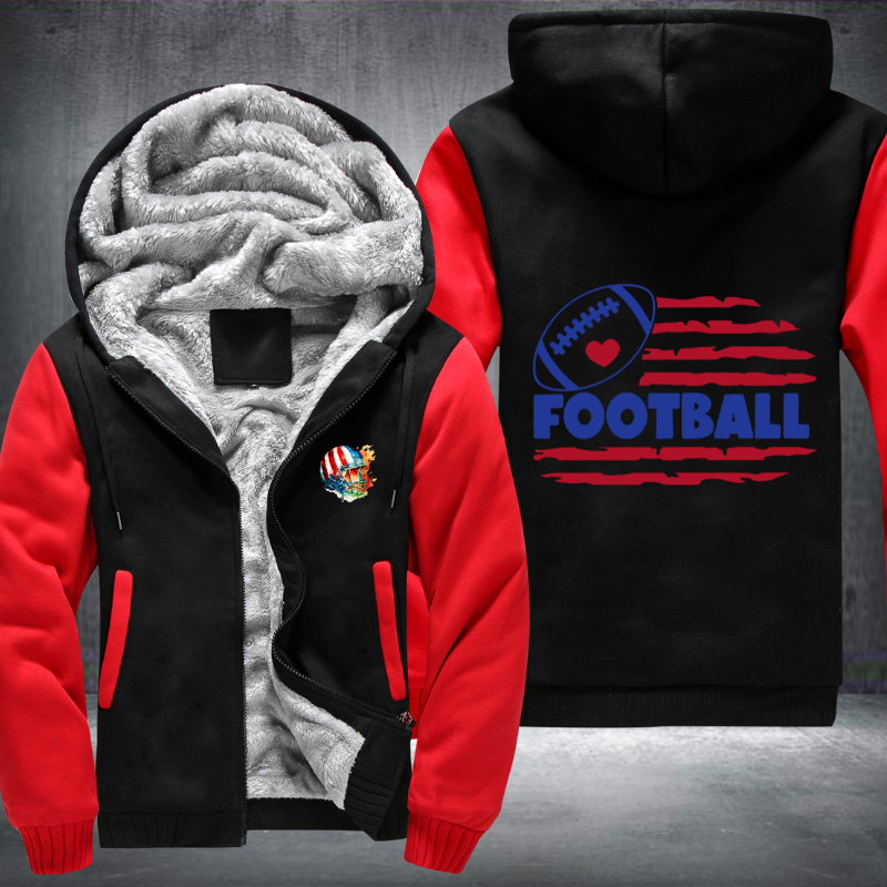 Football Flag Fleece Hoodies Jacket