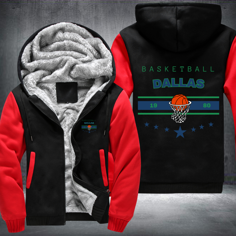 Vintage Basketball DALLAS 1980 Fleece Hoodies Jacket