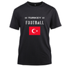 Turkey Football Cotton Black Short Sleeve T-Shirt