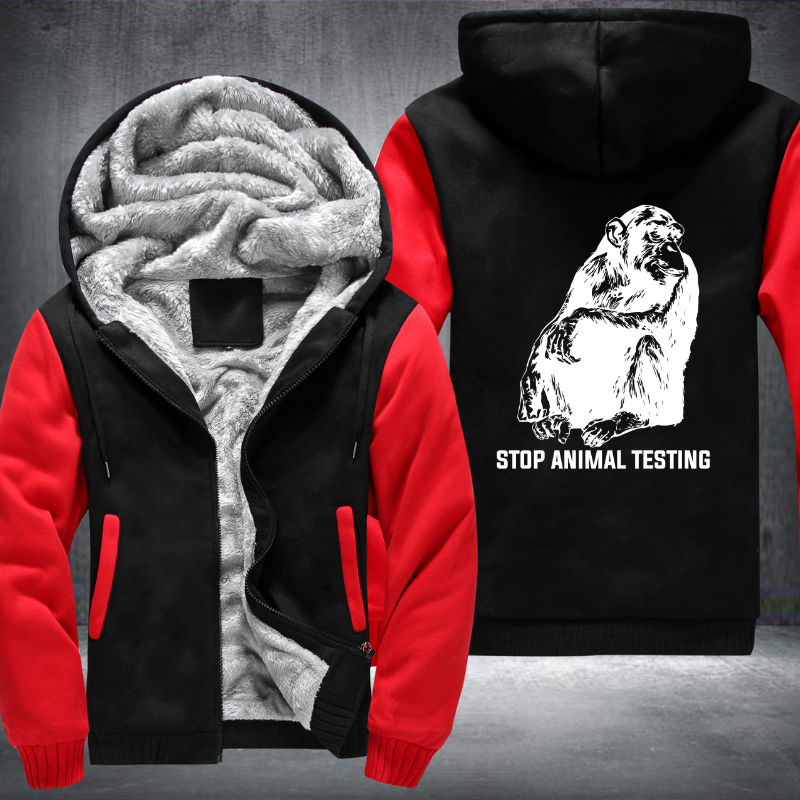 Stop Animal Testing Fleece Hoodies Jacket