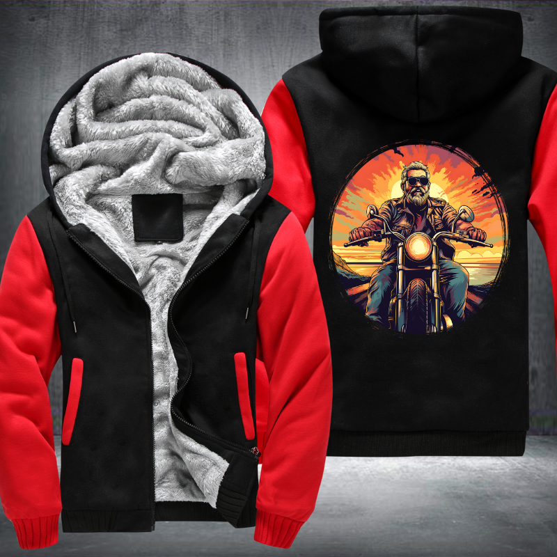 Grandpa Ride Motorcycle Fleece Hoodies Jacket