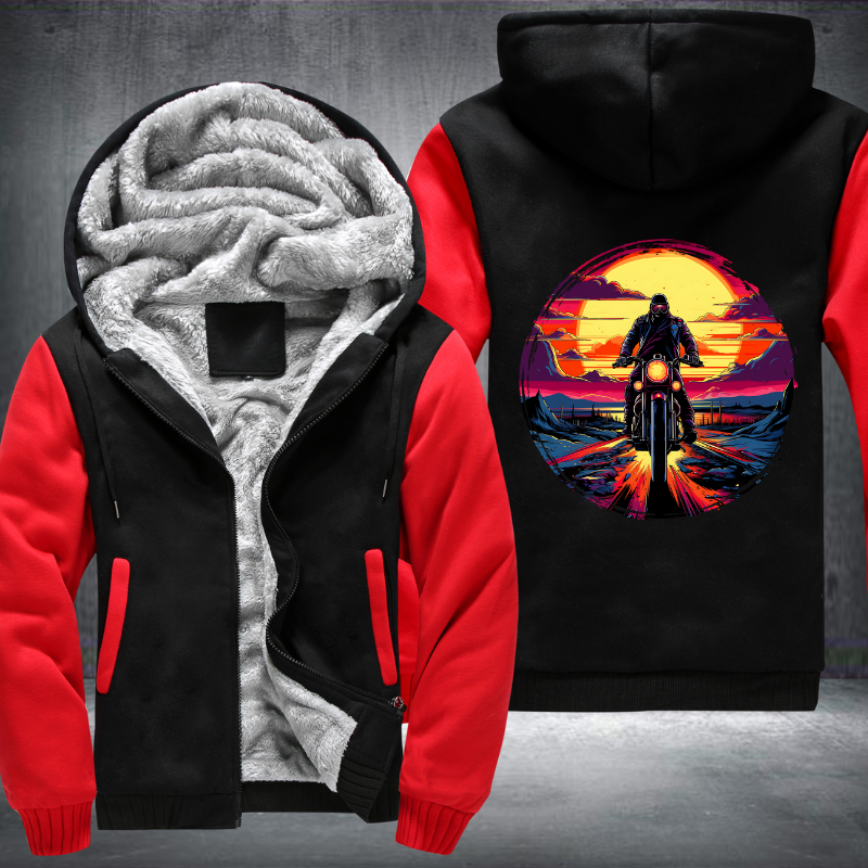Man Ride Motorcycle Fleece Hoodies Jacket