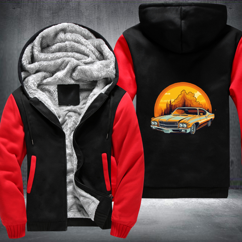 Rev up your engines and hit the road in style with this sleek car Fleece Hoodies Jacket