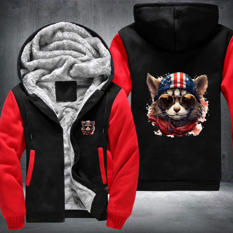 Animal Hiphop Graphic Funny Fleece Hoodies Jacket