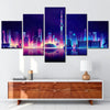 Tokyo Tower Cityscape 5 Panels Painting Canvas Wall Decoration