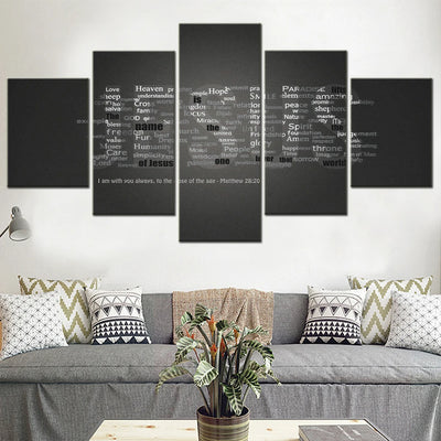 Jesus's Love design 5 Panels Painting Canvas Wall Decoration