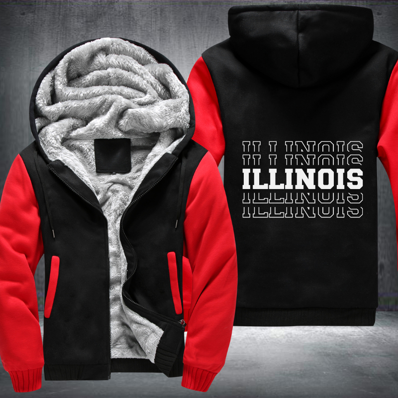 Patriotic USA State Illinois Fleece Hoodies Jacket