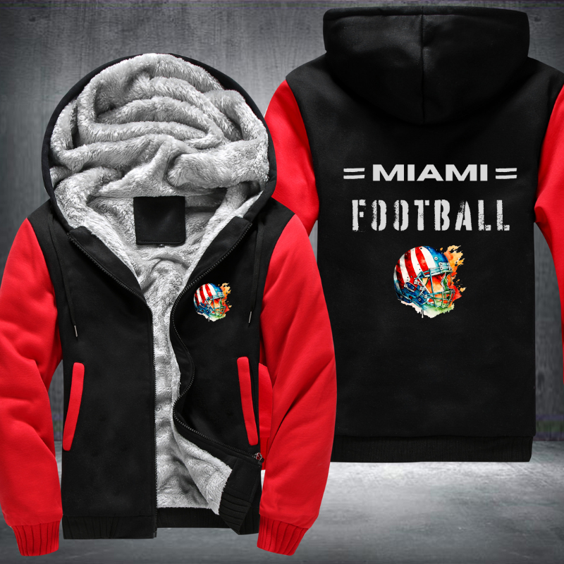 Football City USA Flag Helmet Miami Fleece Hoodies Jacket