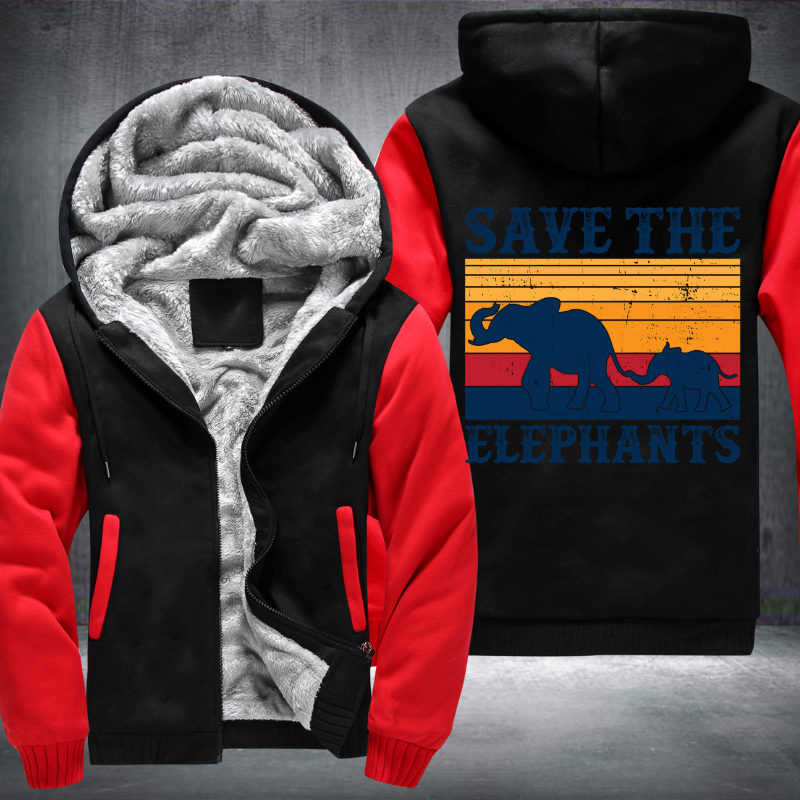 Save The Elephants Fleece Hoodies Jacket