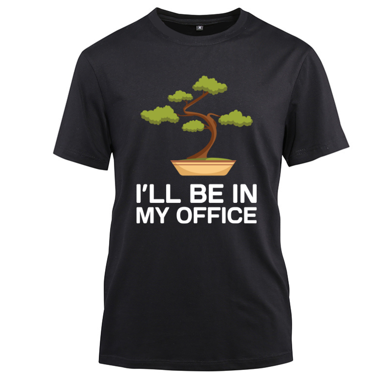 Bonsai Tree Gift Japanese Gardening Cotton Black Short Sleeve T-Shirt