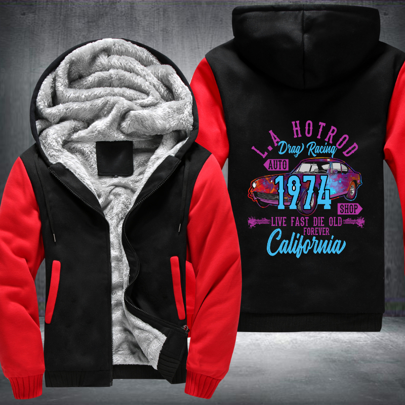 LA hotrod drag racing 1974 Fleece Hoodies Jacket