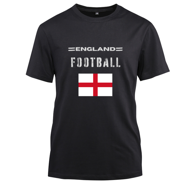 England Football Cotton Black Short Sleeve T-Shirt