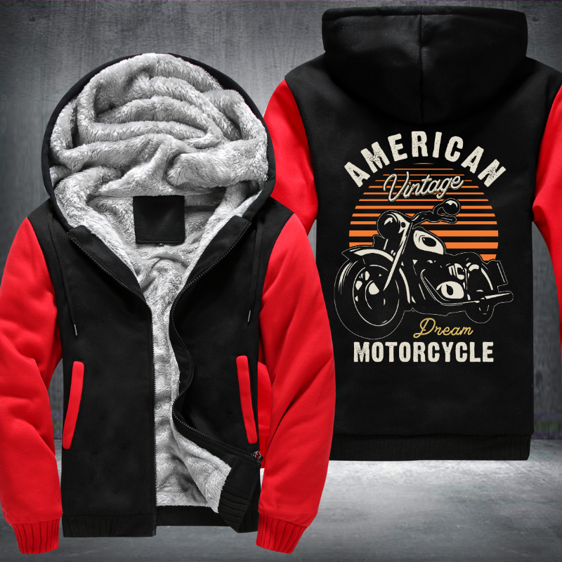 American Vintage Dream Motorcycle Fleece Hoodies Jacket