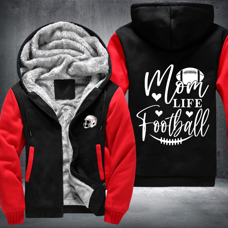 Mom Life Football Fleece Hoodies Jacket