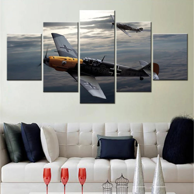 109 Luftwaffe Artwork World 5 Panels Painting Canvas Wall Decoration