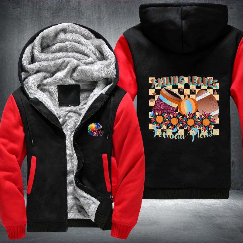 Falling Leaves Football Please Fleece Hoodies Jacket
