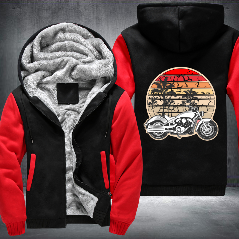 Motorcycle Vintage Design Fleece Hoodies Jacket