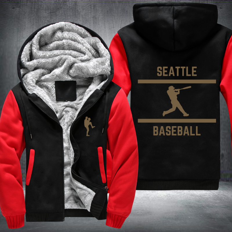 Baseball Lover City Seattle Fleece Hoodies Jacket