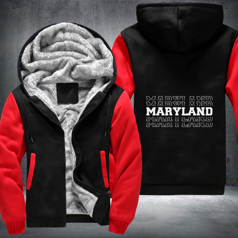 Patriotic USA State Maryland Fleece Hoodies Jacket