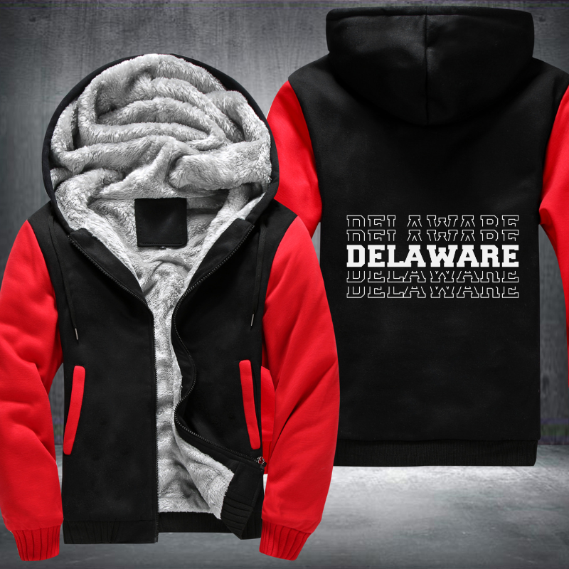 Patriotic USA State Delaware Fleece Hoodies Jacket