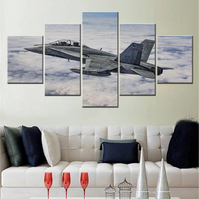 Mcdonnell Douglas Cf 18 Hornet 5 Panels Painting Canvas Wall Decoration