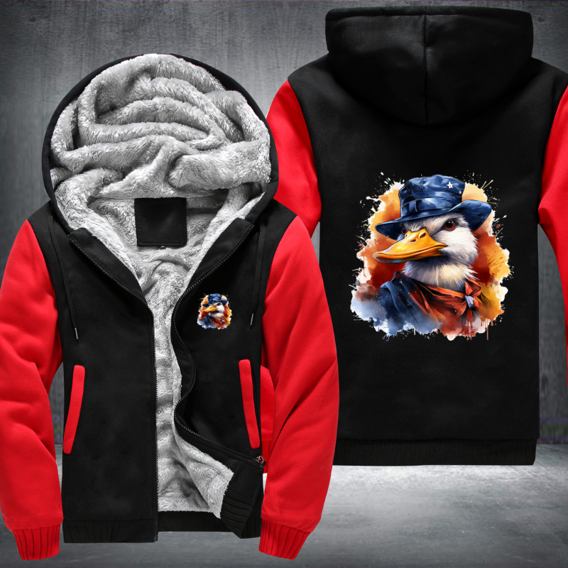 Animal Hiphop Graphic Funny Duck Fleece Hoodies Jacket