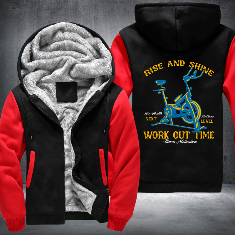Rise And Shine Work Out Time Fleece Hoodies Jacket