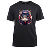 Animal Hiphop Graphic Funny Cute Cat Cotton Black Short Sleeve T-Shirt