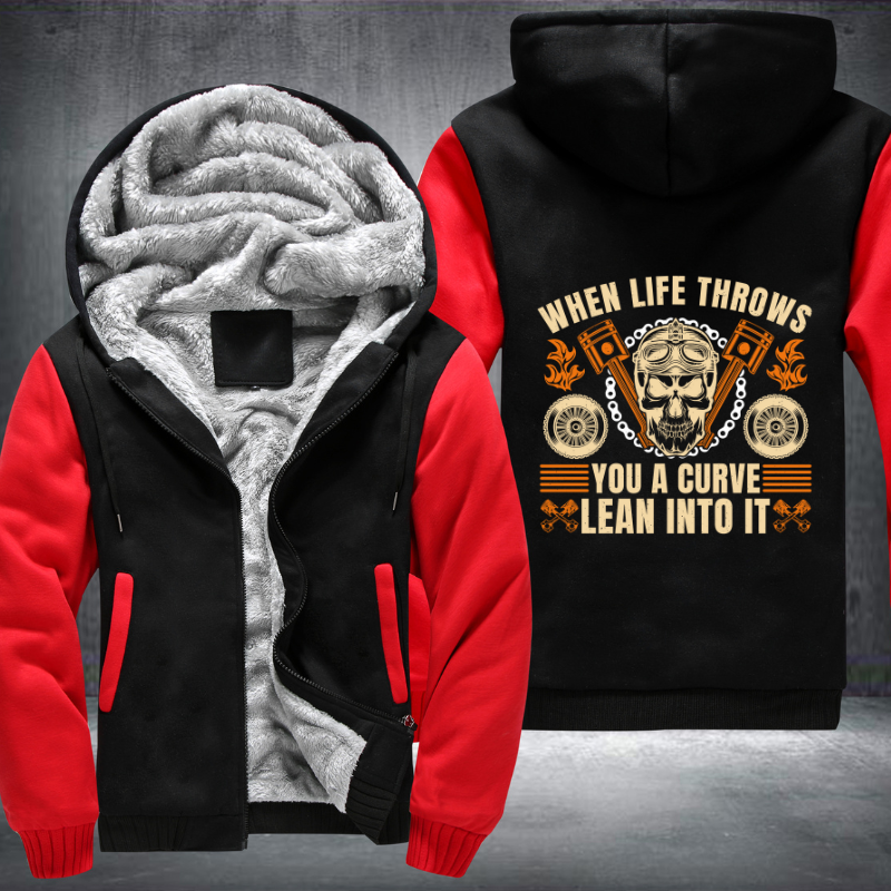 When Life Throws Motorcycle Fleece Hoodies Jacket
