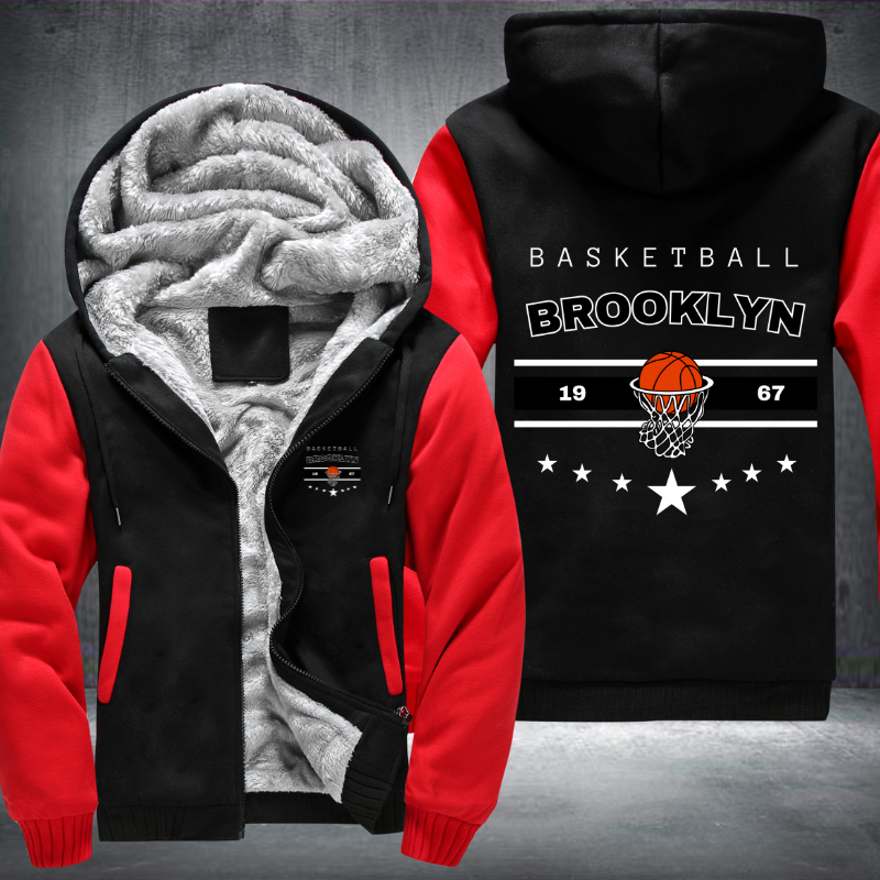Vintage Basketball BROOKLYN 1967 Fleece Hoodies Jacket
