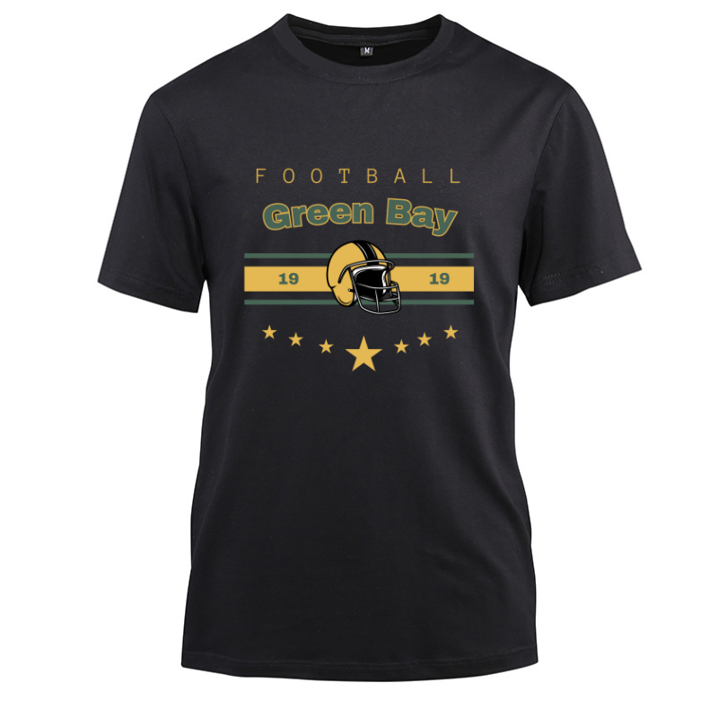 Football Green Bay 1919 Cotton Black Short Sleeve T-Shirt