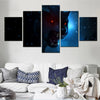 Black Wolf 5 Panels Painting Canvas Wall Decoration