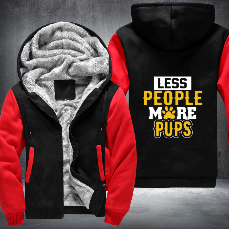 LESS PEOPLE MORE PUPS Fleece Hoodies Jacket