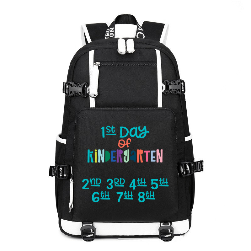 1st-Day-of-Kindergarten printing Canvas Backpack