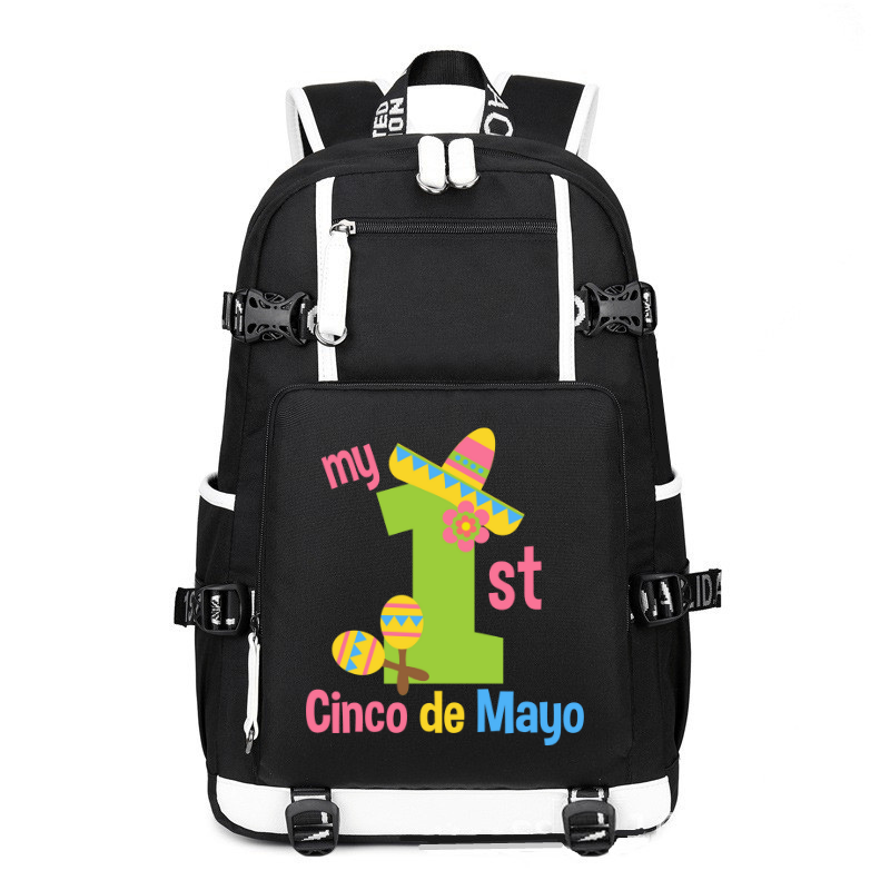My 1st Cinco De Mayo printing Canvas Backpack