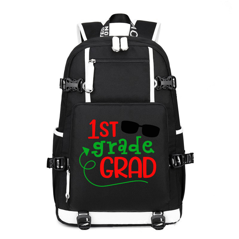 1st Grade Grad printing Canvas Backpack