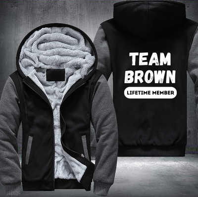 Team BROWN Lifetime Member Family Fleece Hoodies Jacket