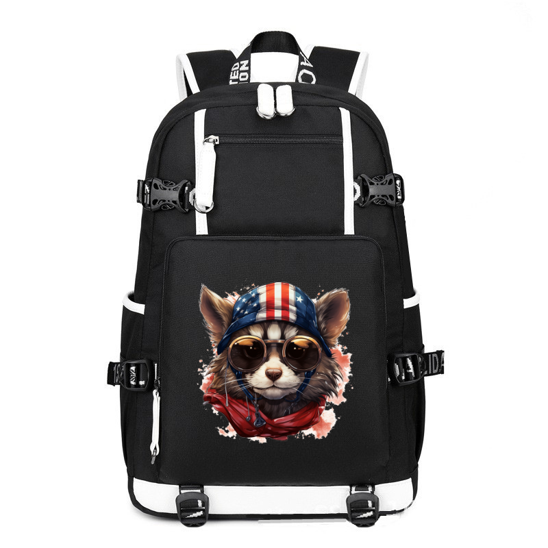 Animal Hiphop Graphic Funny printing Canvas Backpack