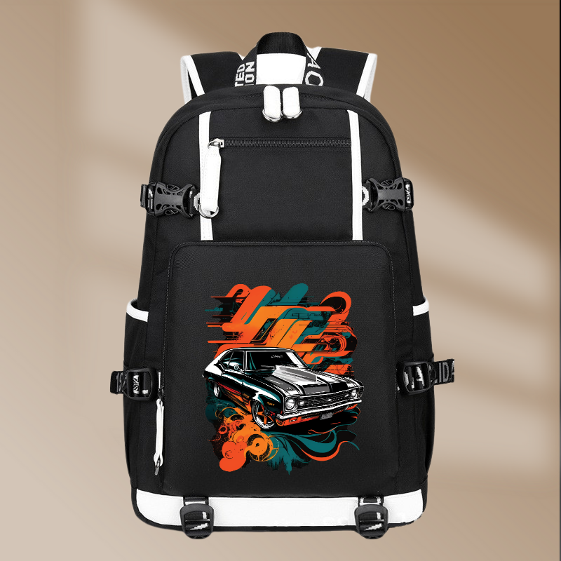 Chevrolet Nova SS 1968 Design Printing Canvas Backpack