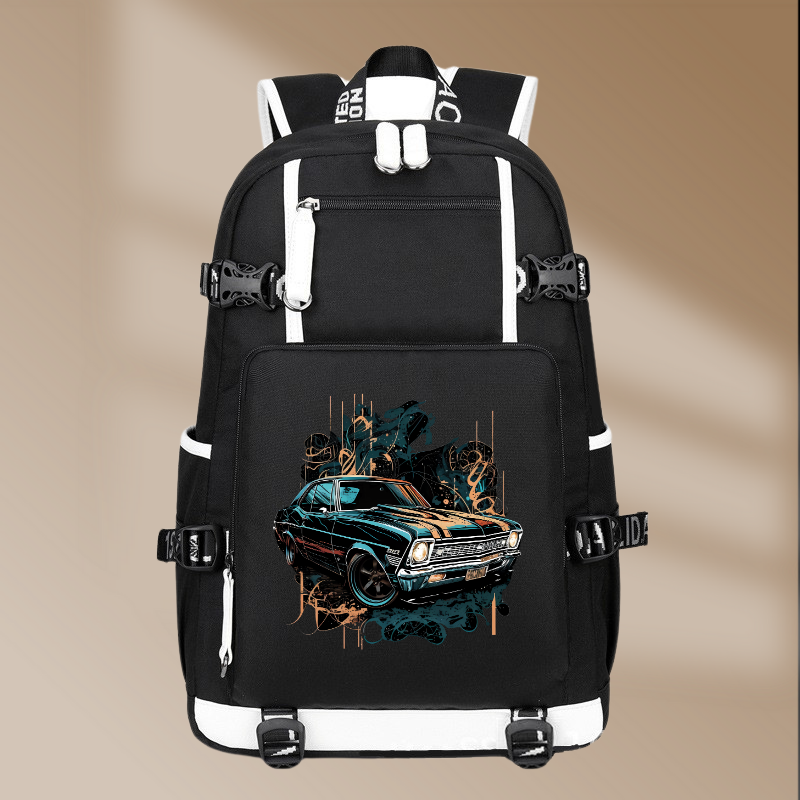 Chevrolet Nova SS 1968 Style Printing Canvas Backpack