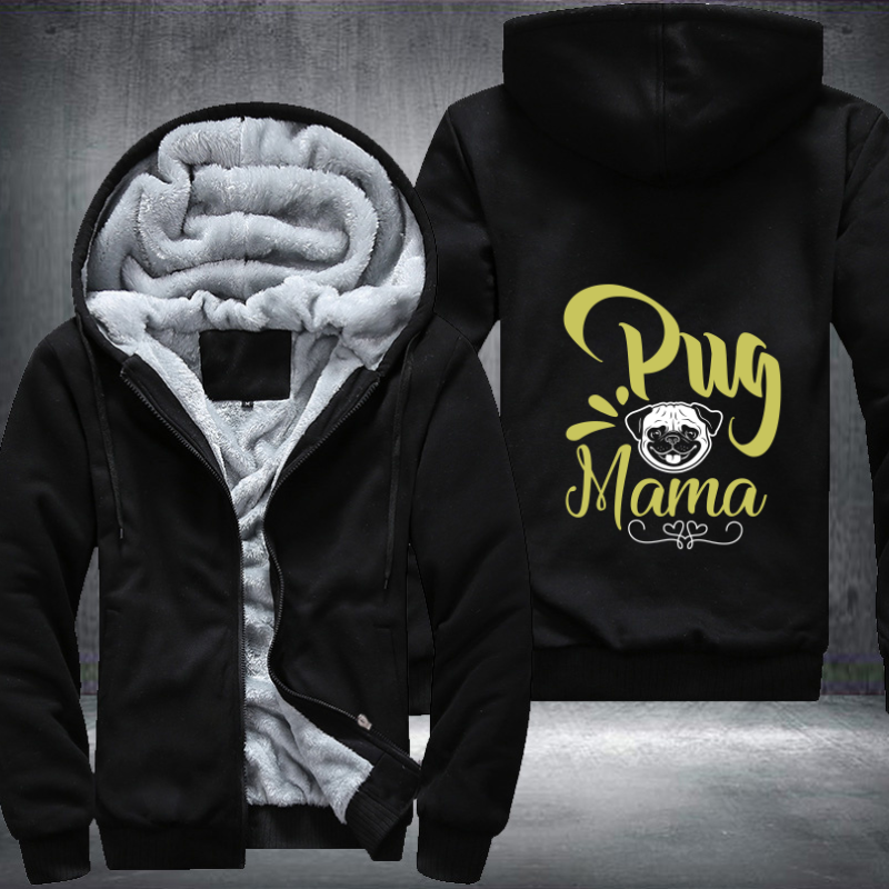 pug mama Fleece Hoodies Jacket