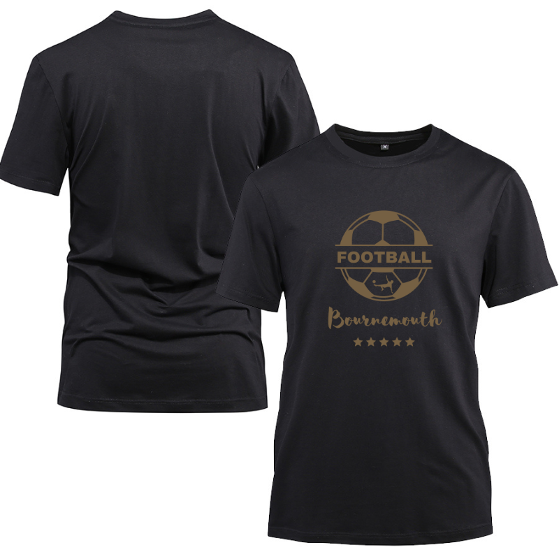 Go Soccer Bournemouth Cotton Black Short Sleeve T-Shirt