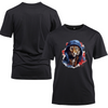 Animal Hiphop Graphic Tiger Cotton Black Short Sleeve T-Shirt