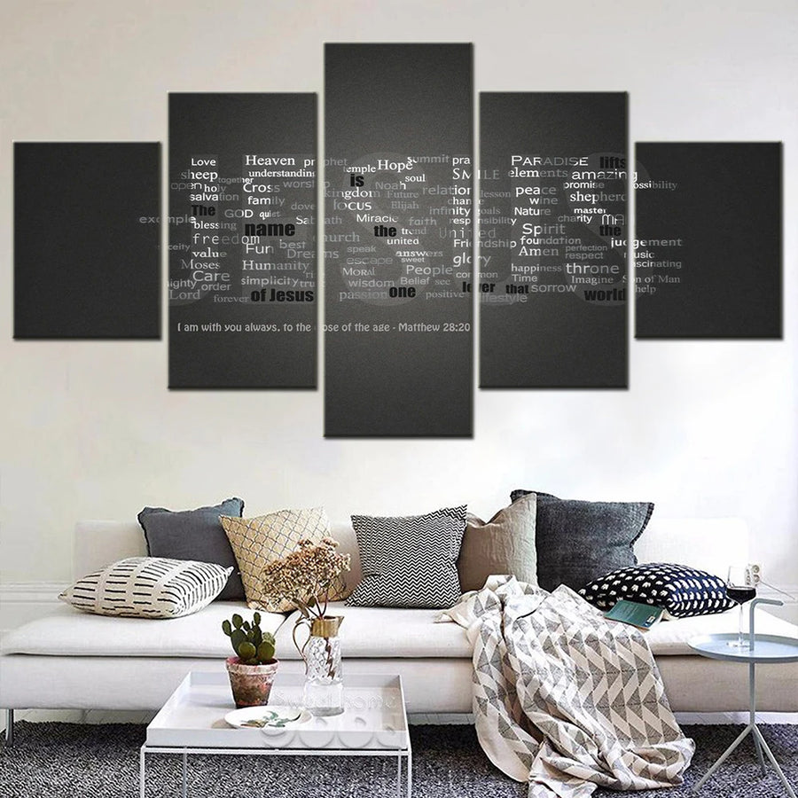 Jesus's Love design 5 Panels Painting Canvas Wall Decoration