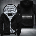 Patriotic USA State Wisconsin Fleece Hoodies Jacket