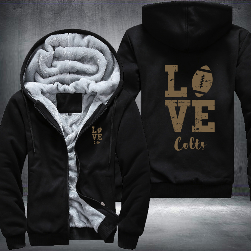 Football Gold Love Colts Fleece Hoodies Jacket