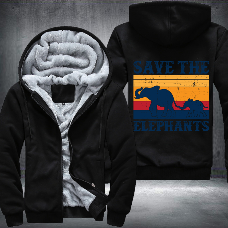 Save The Elephants Fleece Hoodies Jacket