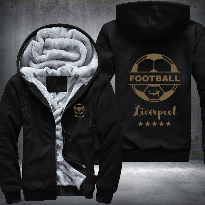 Soccer Football Gold Liverpool Fleece Hoodies Jacket