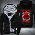 Bikers We Are The Wolves Fleece Hoodies Jacket